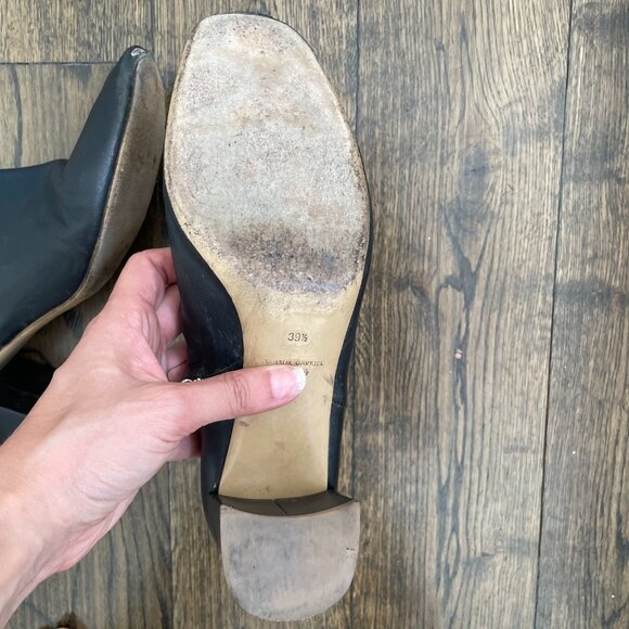 Mansur Gavriel Black Leather Ankle Boots Block Heel Size 39.5 - Picture 10 of 12